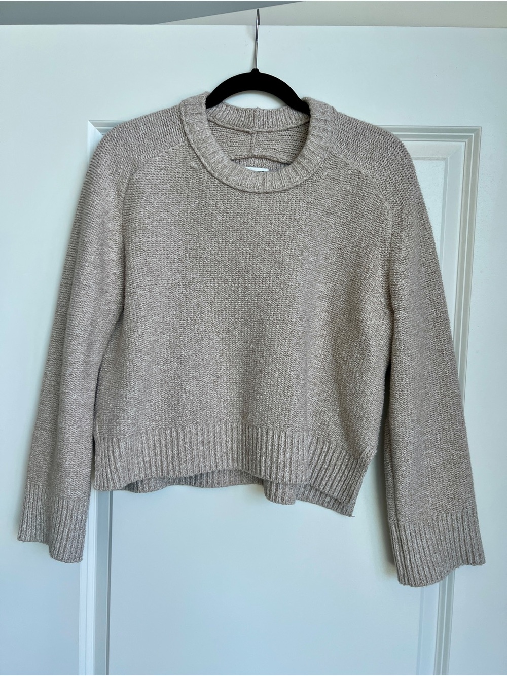 Abercrombie & Fitch Neutral Crewneck Sweater in Light Taupe